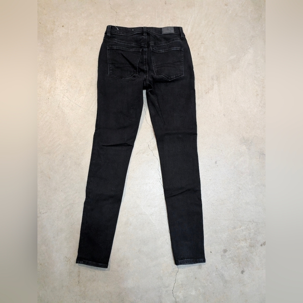 American Eagle Hi-Rise Jegging The Dream Jean Women's 2 Black Stretch - Picture 4 of 7
